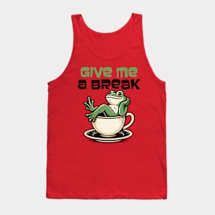 Frog lying on a coffee cup Tank Top